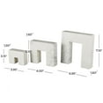 thumbnail image 3 of 7",5",3"H White Marble Square Arch Abstract Sculpture with Varying Sizes, by DecMode (3 Count), 3 of 9