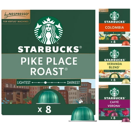 Starbucks by Nespresso Vertuo Line Pods, Coffee Variety Pack, 32ct