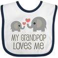 thumbnail image 3 of Inktastic My Grandpop Loves Me Elephant Boys or Girls Baby Bib, 3 of 4