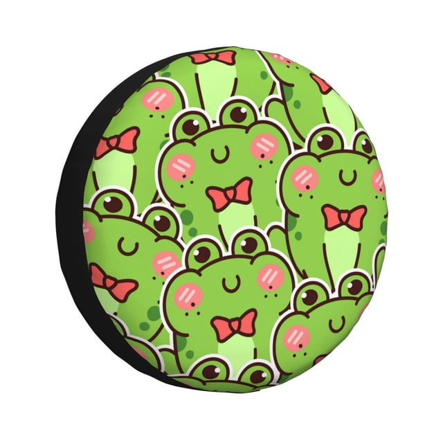 Balery Cute Green Frog Cubiertas para Neumáticos - Protector Resistente para Neumáticos de Camioneta, SUV, Remolque, Camper y RV-14 inch