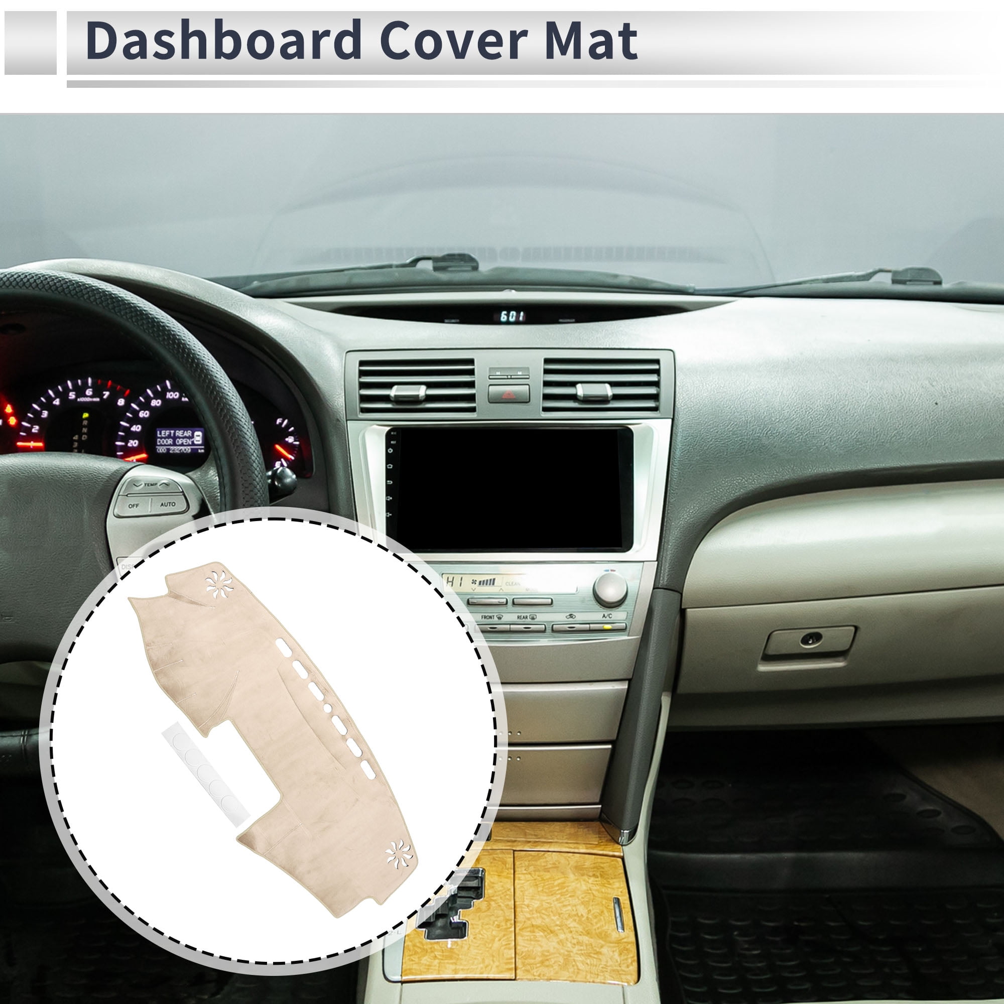 Unique Bargains Dashboard Cover Anti-Slip/Anti Dust Dash Cover Mat Carpet for Toyota Camry 2007-2011 Flannel Beige