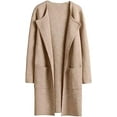 thumbnail image 1 of ANRABESS Cardigan en Tricot à devant Ouvert pour Femmes, Manches Longues, Col à Revers, Décontracté, Uni, Élégant, Veste Chandail, 1 of 7