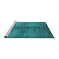 thumbnail image 2 of Ahgly Company Machine Washable Indoor Square Oriental Turquoise Blue Industrial Area Rugs, 6' Square, 2 of 4
