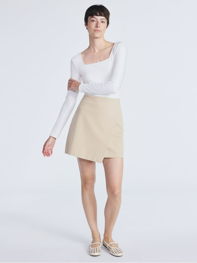 Scoop Women's Ponte Wrap Mini Skirt, Sizes XS-XXL - Walmart.com