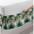 thumbnail image 2 of Jungle Foliage Bed Skirt, Illustration of Repeated Exotic Plants with Long Leaves Pattern, Elastic Bedskirt Dust Ruffle Wrap Around for Bedding Decor, 4 Sizes, Fawn Tan, by Ambesonne, 2 of 2
