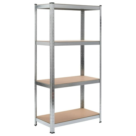 

Suzicca 4-Layer Storage Shelf Silver Steel&Engineered Wood