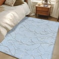 thumbnail image 3 of Area Rug 48×72in, Retro Tree Branches Texture Floor Carpet Living Room Rug, Vintage Plants on Bue Non-Slip Welcome Mat Indoor Rugs for Bedroom Dining Room, 3 of 9