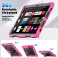 thumbnail image 5 of Case for Samsung Galaxy Tab S10+ Plus 2024/S9 FE+ Plus 12.4 inch with Screen Protector, 360 Degree Rotating Kickstand Hand Strap Shockproof Cover with Shoulder Strap, Rose, 5 of 7