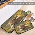 thumbnail image 5 of 2-Piece Kitchen Rugs Set Non-Slip Mats Carpet Floor for Kitchen, Bathroom (19.7"x27.6" & 19.7"x47.2") Cow Lying in Sunflowers, 5 of 7