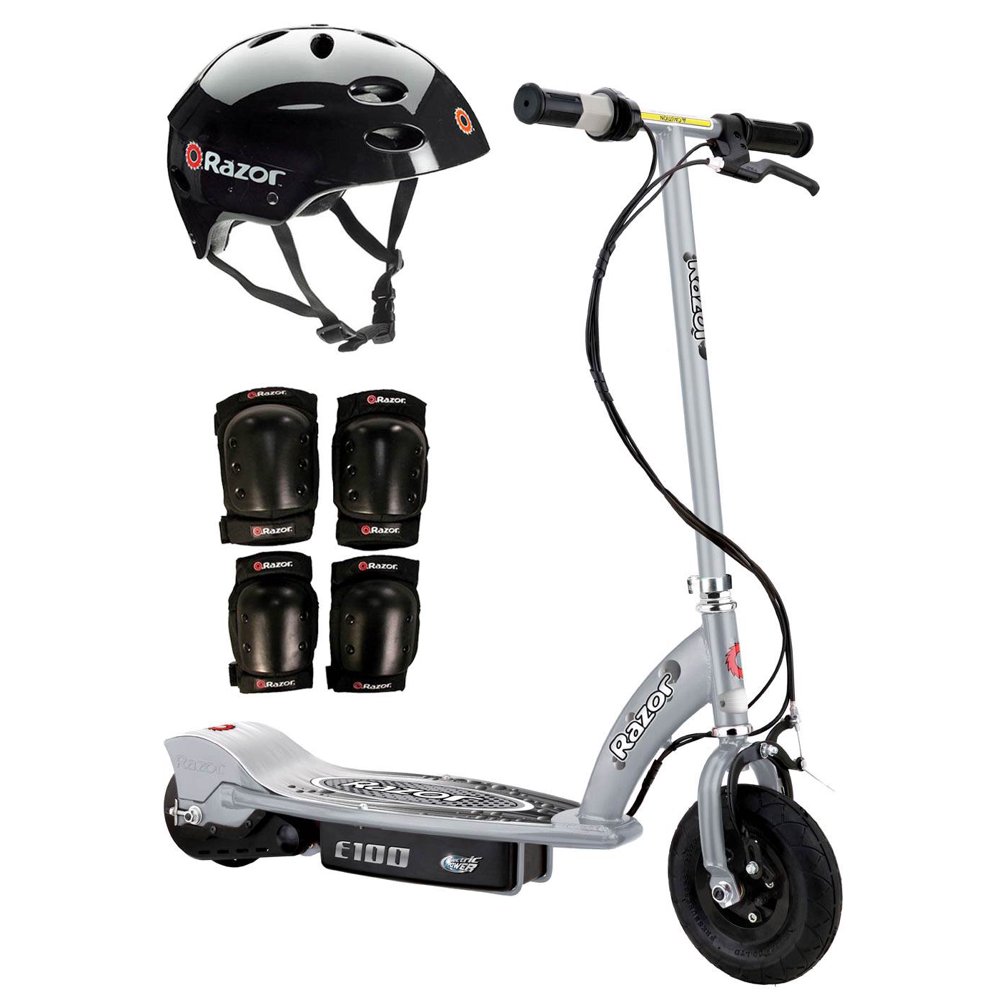 Razor E100 Kids Motorized 24V Electric Scooter with Helmet, Elbow