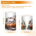 thumbnail image 3 of Flickering Flameless LED Candles set of 2 Battery Operated 18-Key Remotes Timer Halloween Fall Decor Lovely Ghosts Sit on Pumpkins D3''xH4''5'', 3 of 7