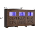 thumbnail image 2 of ChVans LED Farmhouse TV stand for up to 75" TVs with Power Outlet, 65" Large Entertainment Center Console Table, 33.5" Tall Rustic Media Console w/Storage Shelves for Living Room, 2 of 8