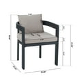 thumbnail image 3 of Calistae Outdoor Patio Dining Chairs, Aluminum, Beige + Black, Set of 2, 3 of 8