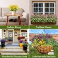 thumbnail image 4 of 24 Bundles Artificial Fake Flowers Plastic Flower Plants Faux Outdoor Flowers Boxwood Plastic Shrubs Plants for Patio Porch Garden Window Box Home Farmhouse Vase Pots Hanging Planters, 4 of 5