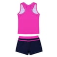 thumbnail image 2 of RUNQHUI Big Girls' Summer Two-Pieces Tankini Swimwear Rack Back Top with Boyshort Sets Rose 6, 2 of 5