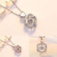 thumbnail image 3 of OUSITAID Coeur Collier Serti de Rose Pendentif Forme Clavicule de Mode Chaîne Femmes Collier, 3 of 4