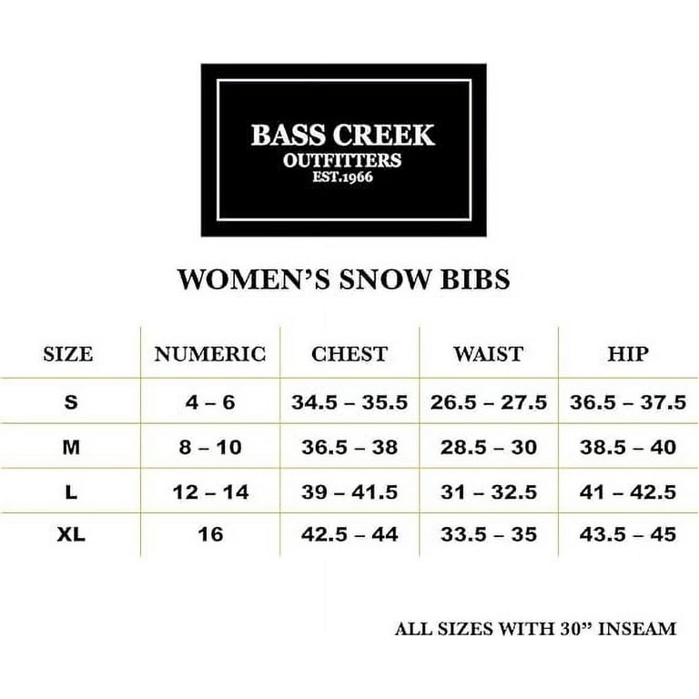 Bass Creek Outfitters Women's Ski Pants - Insulated Waterproof Snow Bib  Overalls (Size: S-3X) 
