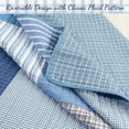 thumbnail image 3 of Cozy Line Home Fashions Blue Jean Plaid Stripe Tartan Patchwork Cotton Twin Reversible Quilt Bedding Set, 3 of 6