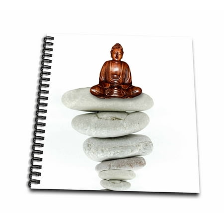 3dRose Modern Asia Buddha on Stone Yoga Style - Mini Notepad, 4 by 4-inch