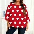 thumbnail image 2 of Atogsazn Women's Plus Size 3/4 Sleeve Blouse Casual Loose Fit Pullover Shirt Lightweight Tops Outfit Tshirt 01-Red XXXL Fashion, 2 of 6