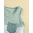 thumbnail image 6 of Musuos Baby Boy Summer Shorts Suit 6 12 18 24M  Sleeveless Patchwork Crew Neck Tank Tops Solid Shorts with Pockets, 6 of 10