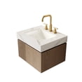 thumbnail image 4 of LHYY 24" White Sintered Stone Countertop and Undermount Ceramic Basin with Three Standard Pre-drilled Faucet Holes,NO Cabinet,NO Faucet and Sink Cover, 4 of 7