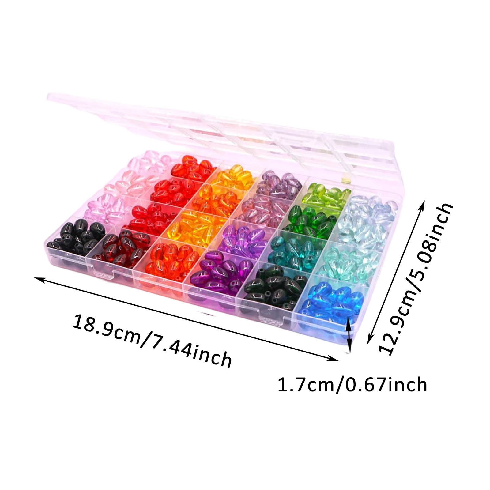 6mm Glass Beads Bracelet Making Kit, 24 Colors Bamboo Shaped Natural Beads for Jewelry Making, Teardrop Glass Beads for DIY Necklace Crafts for Girls Adults (Circle)