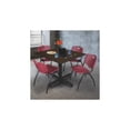 thumbnail image 3 of Regency Kobe 48" Square Breakroom Table- Neo Walnut & 4 'M' Stack Chairs- Burgundy, 3 of 10