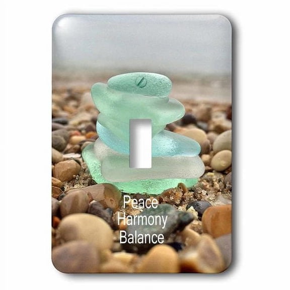 3dRose, Image of Up close Beach Glass With Inspirational Message, single toggle switch