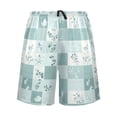 thumbnail image 2 of Men's Pajama Shorts Bottoms with Pockets Soft Lightweight Lounge Sleep Wear Vintage Floral and Gingham, 2 of 6