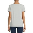 thumbnail image 3 of Time and Tru Women's V-Neck T-Shirt with Short Sleeves, 3 of 5