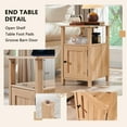thumbnail image 5 of SinCiDo Farmhouse Nightstand Set of 2 with Charging Station, Barn Door & Open Shelves, 5 of 6