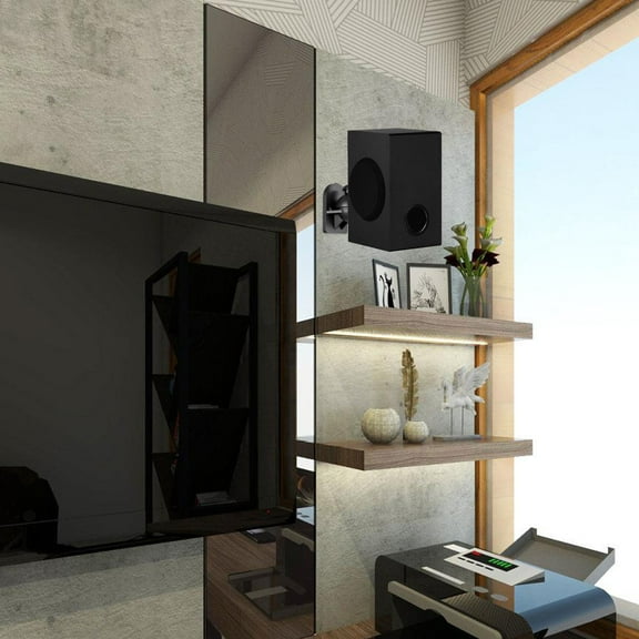 WEAVILUX Universal Speaker Stand Black 2 Sets Home Decor 3.14X2.40X1.85in