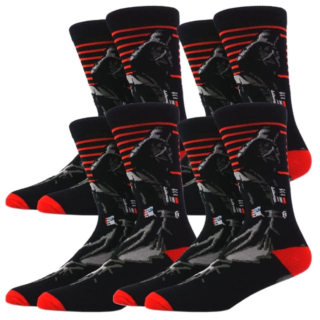 Calcetas Largas de Darth Vader SockStarWar11 4 Pares 6.5-10.5US Darth Vader Calcetines Tubo Medio Algodón.