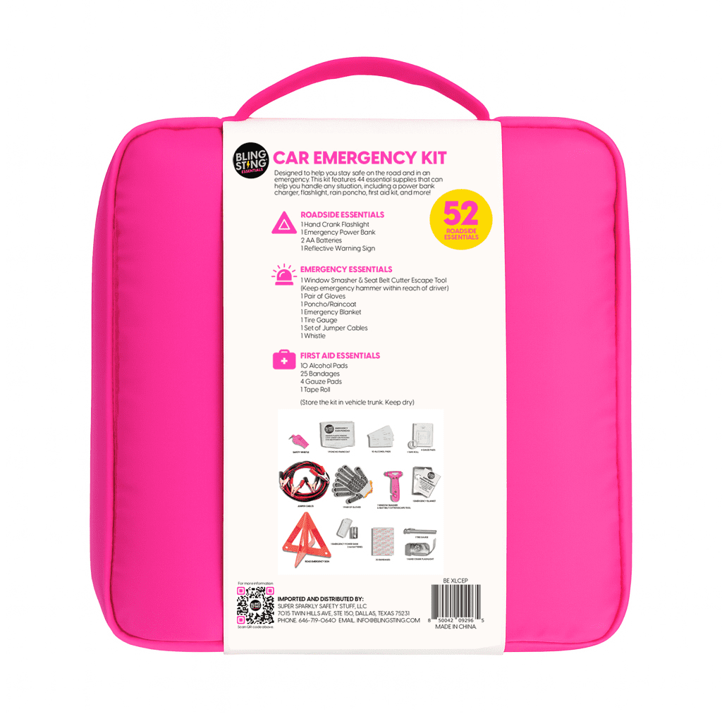 BLINGSTING Supercharged Car Emergency Kit - Pink