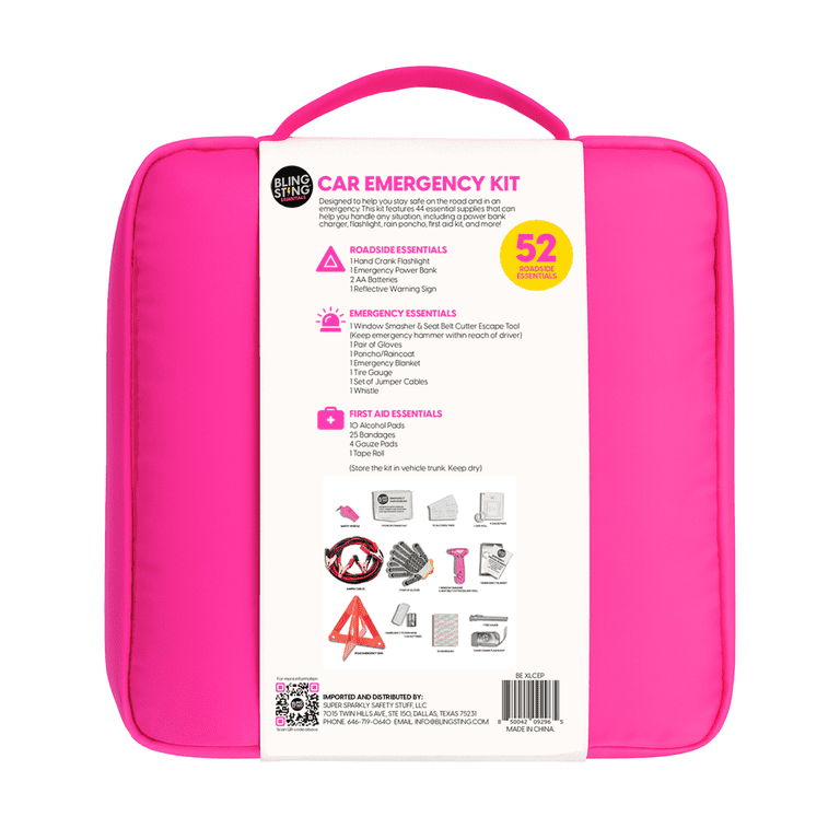 BLINGSTING Supercharged Car Emergency Kit - Pink - Walmart.com