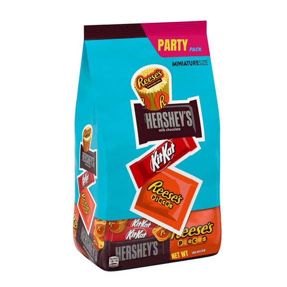 Hershey’s Chocolate & Peanut Butter Variety Pack with Reese’s, Kit Kat & Miniatures, 30.05 oz Bulk Bag