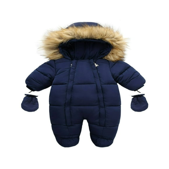 Baby Boys Girls Winter Snowsuit Infant Winter Suit Outwear Hooded Snow Outfit Footie Snow Suit for 6-24M