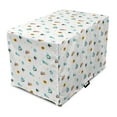 thumbnail image 1 of Summer Dog Crate Cover, Ice Cream Sun in Sunglasses Shooting Stars Planets Cosmos, Easy to Use Pet Kennel Cover Small Dogs Puppies Kittens, 7 Sizes, Turquoise and Earth Yellow, by Ambesonne, 1 of 1