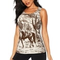 thumbnail image 2 of Uemuo Western Desert Cowboys2 Pattern Workout Tank Tops for Women Breathable Moisture-wicking tank top Sleeveless Running Loose Fit Yoga Tops Active Shirts Sports Gym Exercise, 2 of 9
