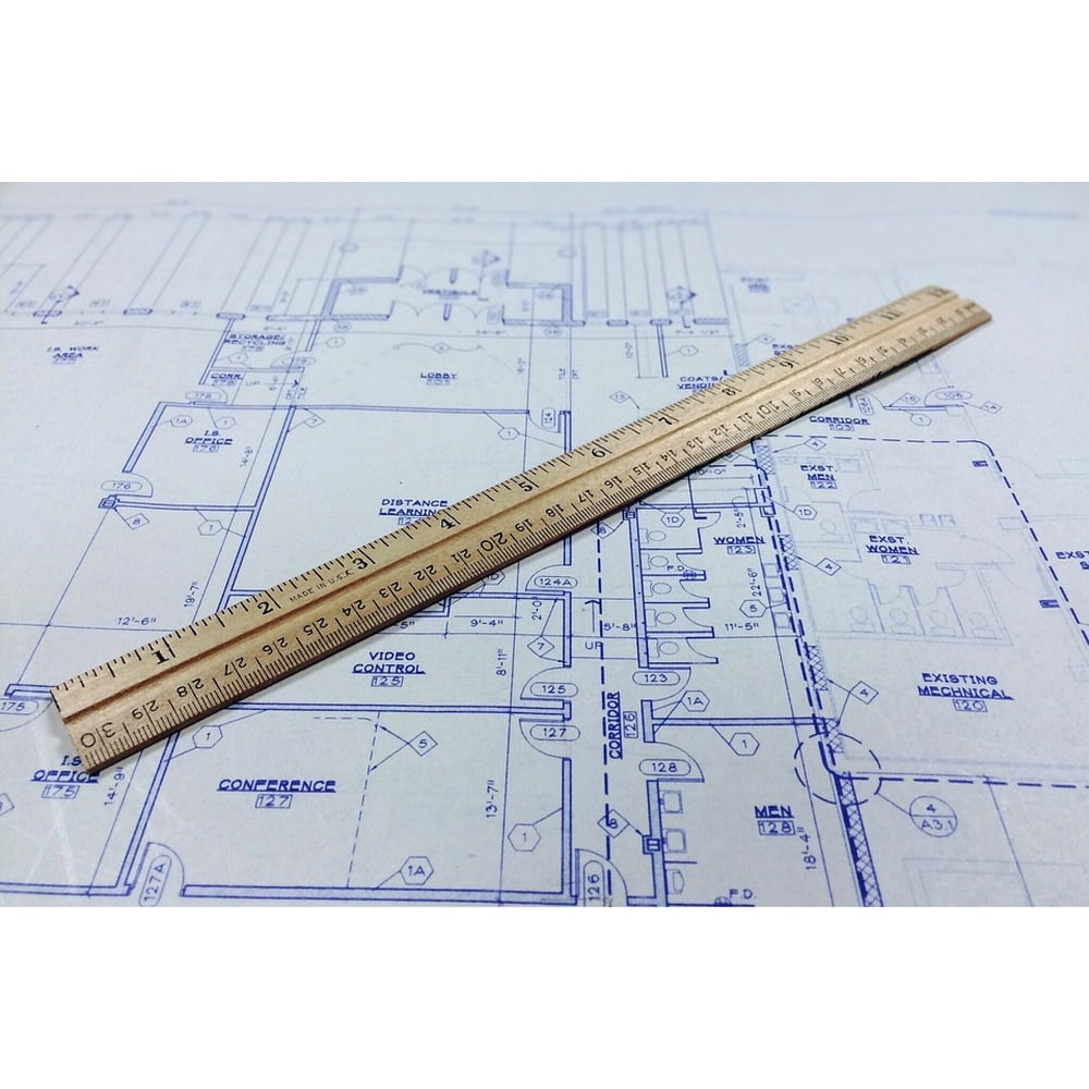 Architecture Architectural Ruler Blueprint20 Inch By 30 Inch Laminated