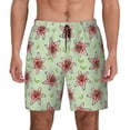thumbnail image 2 of Picia Lilies Flowers pattern Mens Swim Trunks with Compression Liner Stretch Beach Shorts Quick Dry with Zipper Pockets No-Chafing Board Shorts-Small, 2 of 9