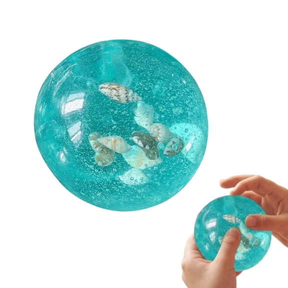 Glitter Ocean Ball Squishies, Squishies Ocean Ball, Fidget Toys Adults & Teens, Easter Basket Stuffers, Sensory Stress Ball Squeeze Toys for Stress Relief, 1Pack