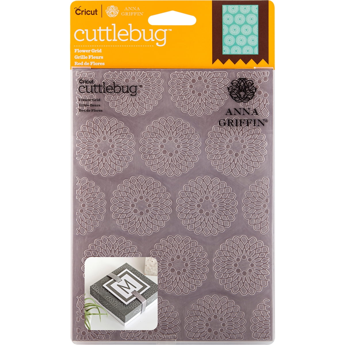 Cuttlebug 5" x 7" Embossing Folder By Anna Griffin, Flower Grid