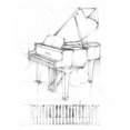 thumbnail image 2 of Harper, Ethan 20x24 Black Ornate Wood Framed with Double Matting Museum Art Print Titled - Piano Sketch, 2 of 4