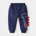 thumbnail image 2 of 2-3T Toddler Boys Jogger Pants Cotton Fall Winter Sweatpants Cartoon Dinosaur Cute Casual Elastic Lounging Trousers With Pocket 3T 4T 5T 6T 7T Little Boys Sweatpants,Navy, 2 of 4