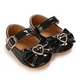 thumbnail image 5 of Zanarzt Baby Girls' Flats Baby Girls Mary Jane Flats, Non Slip Soft Sole, Leather Bowknot Dress Shoes Newborn Infant Toddler First Walker Black,US 5, 5 of 8