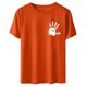 thumbnail image 3 of Blusa para adultos Camisa naranja Camiseta con cuello redondo para el día Camiseta de manga corta con estampado de verano para hombres y mujeres Pompotops hfajkhk137739, 3 of 6