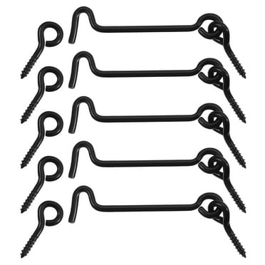 Uxcell 5Pack Eye Latch Gate Door Swivel Hook,3" Cabin Hook and Eye Latch Lock with Mounting Screws, Black
