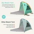 thumbnail image 6 of Beach Tent 3 Person Sun Shelter UPF 50  with Extended Waterproof Pe Floor & 3 Mesh Roll Up Windows Fits, Portable Beach Shade Easy Setup for Outdoor Camping, Indoor, Fishing, Yard. (Green), 6 of 7